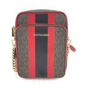 Michael Kors Jet Set Medium NS Logo Stripe Crossbody